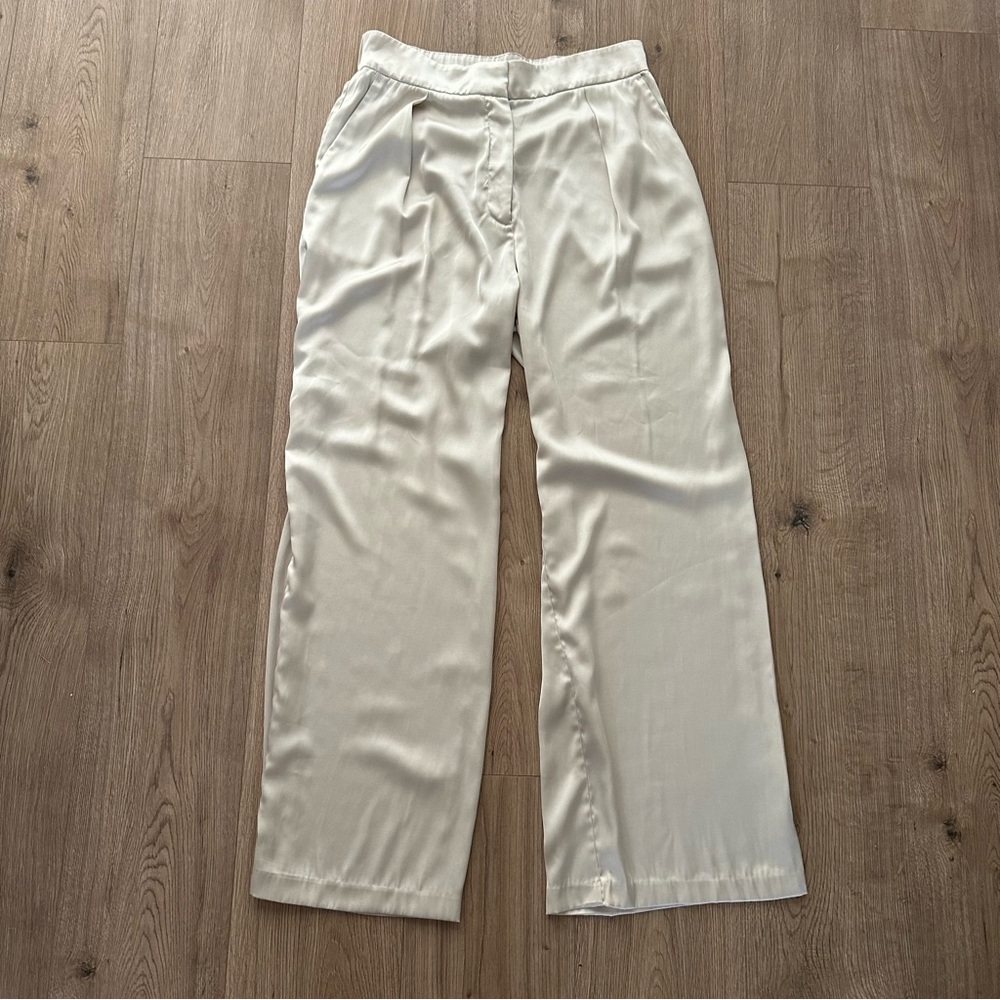 Abercrombie and Fitch Silky Cream Wide Leg Pants